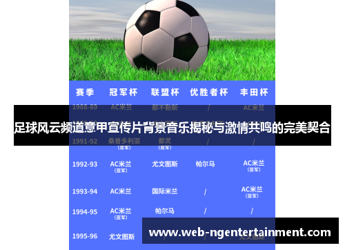 足球风云频道意甲宣传片背景音乐揭秘与激情共鸣的完美契合